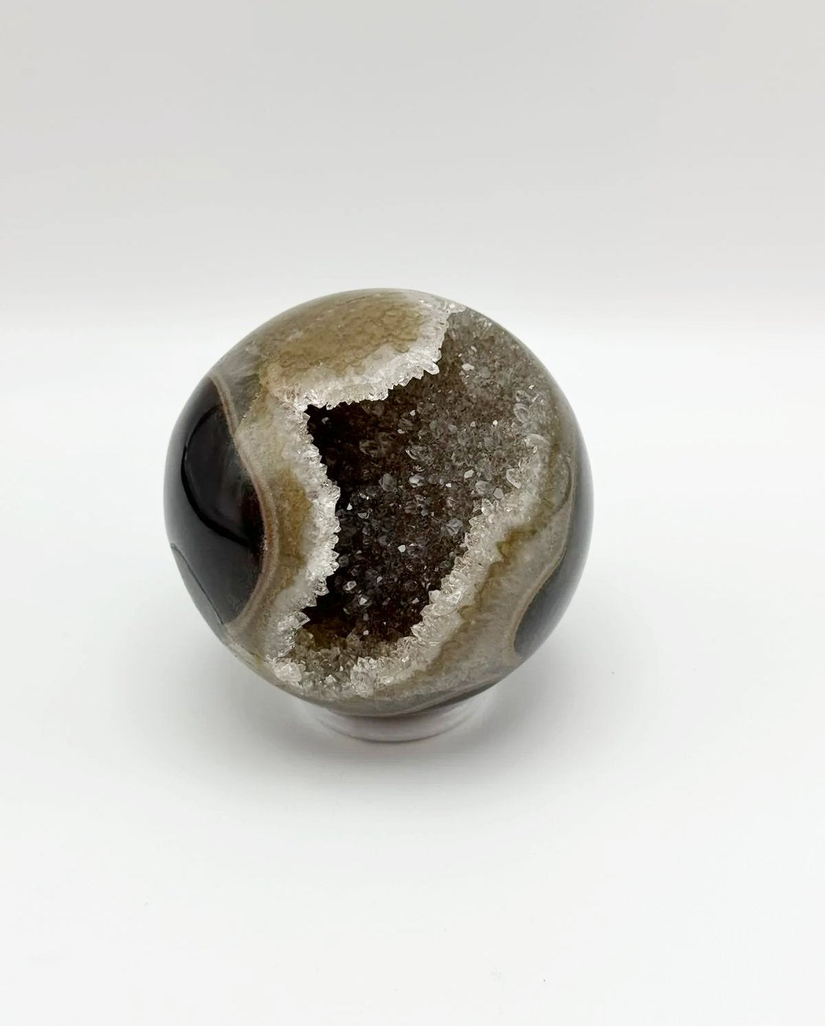 Sfera di Agata Marrone Ebano e Ametista