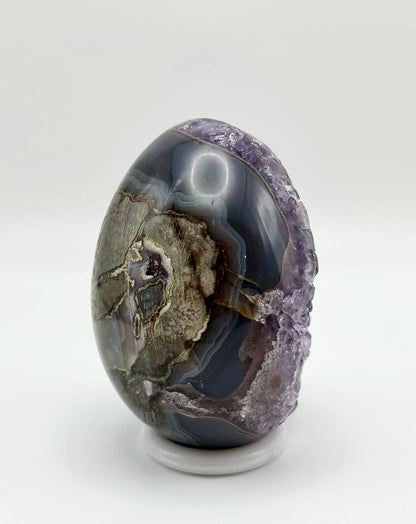 Black Egg with Violet Amethyst Starry Night