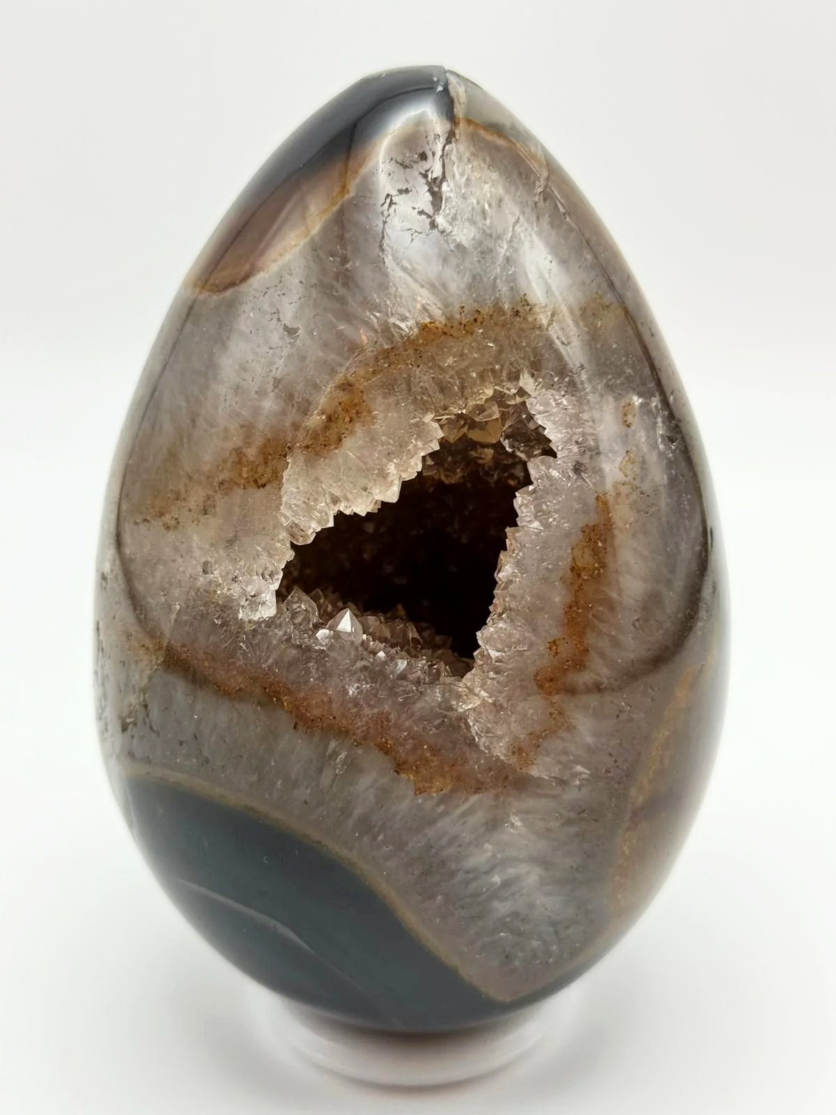 Agate Egg with Ancestral Earth Quartz